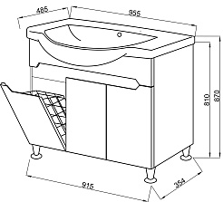 Ceruttispa Тумба с раковиной Ломбардия 95 с корзиной – фотография-2